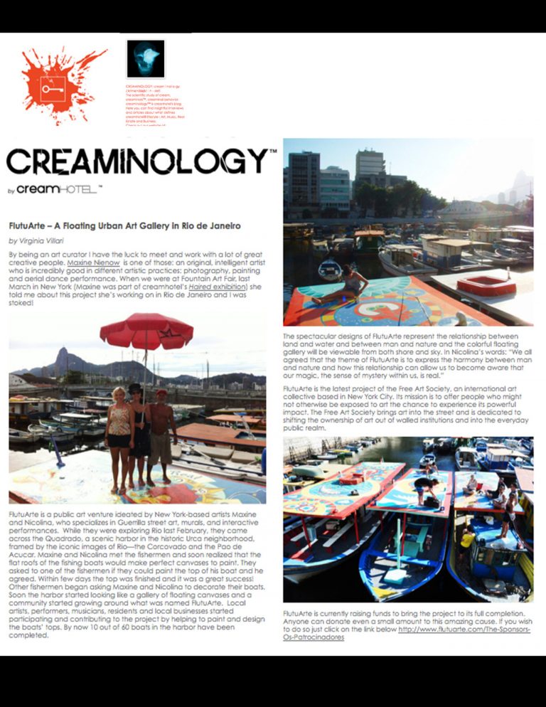 Nicolina Tyler — FlutuArte Featured in CreamHotel and Meu Rio